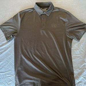 Under Armour Men's Gray striped Golf Polo‎ Shirt